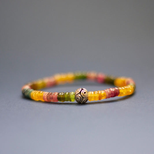 Multicolor Tourmaline Bracelet – 6mm - Aquarius Stones