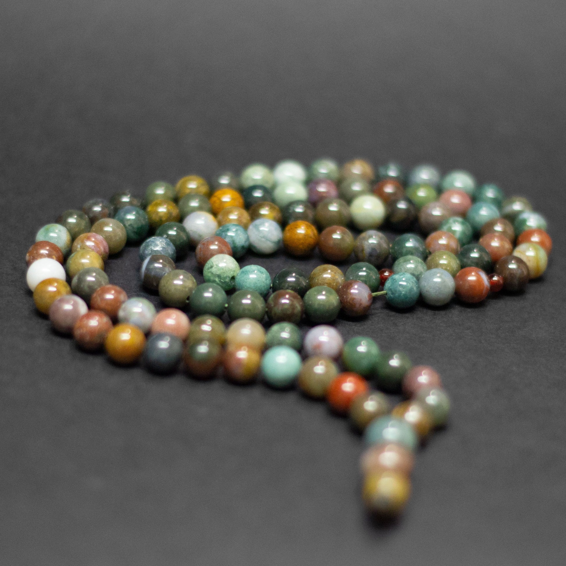 Moss Agate Rosary (100 Beads) 8mm - Aquarius Stones