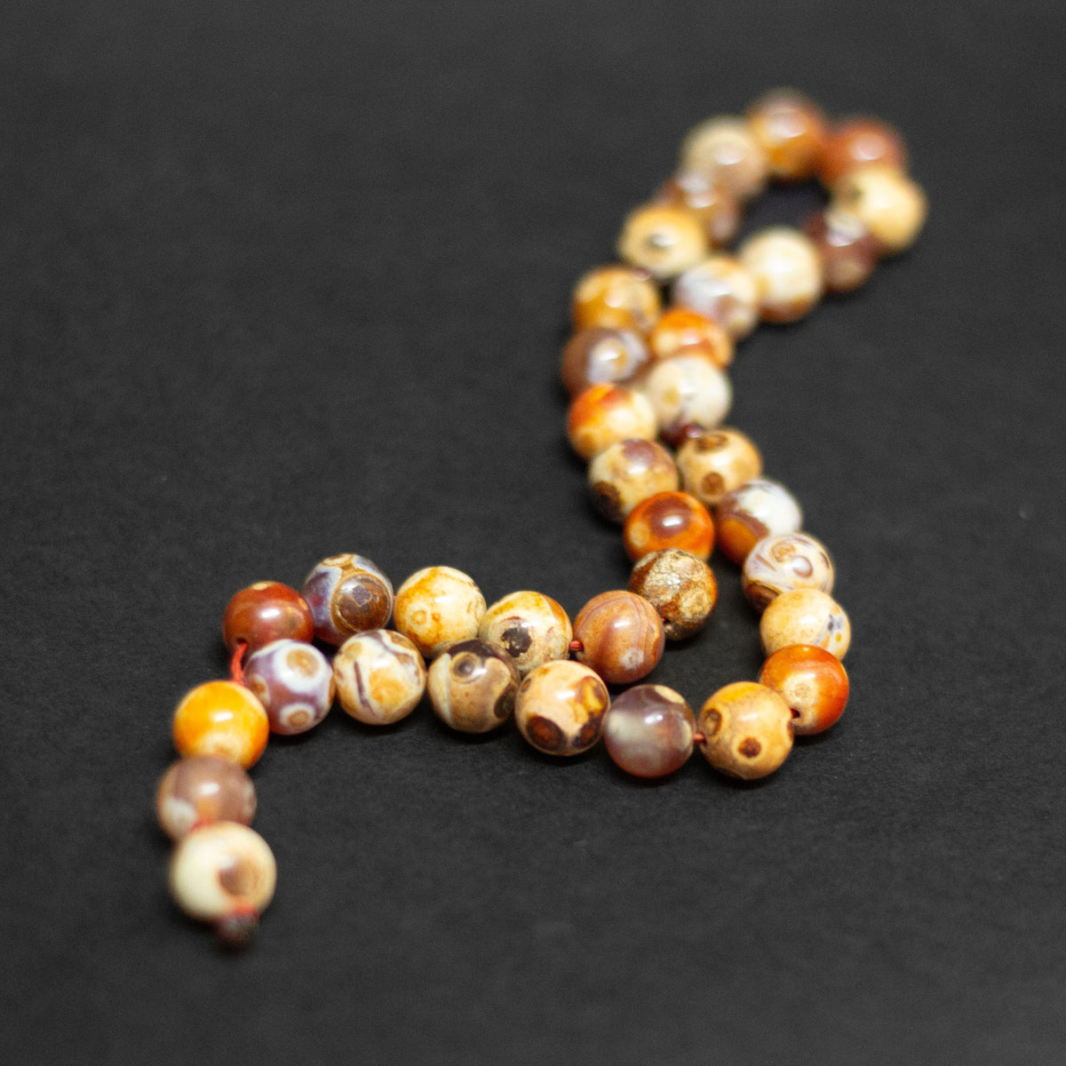 Gobi Agate Rosary 10mm - White (33 Beads) - Aquarius Stones
