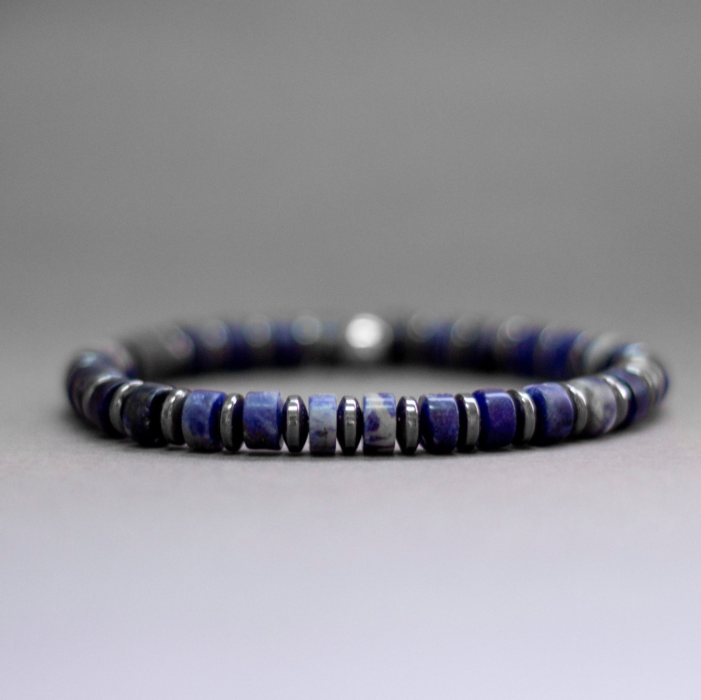 Sodalite and Hematite – Halo Collection 6mm - Aquarius Stones