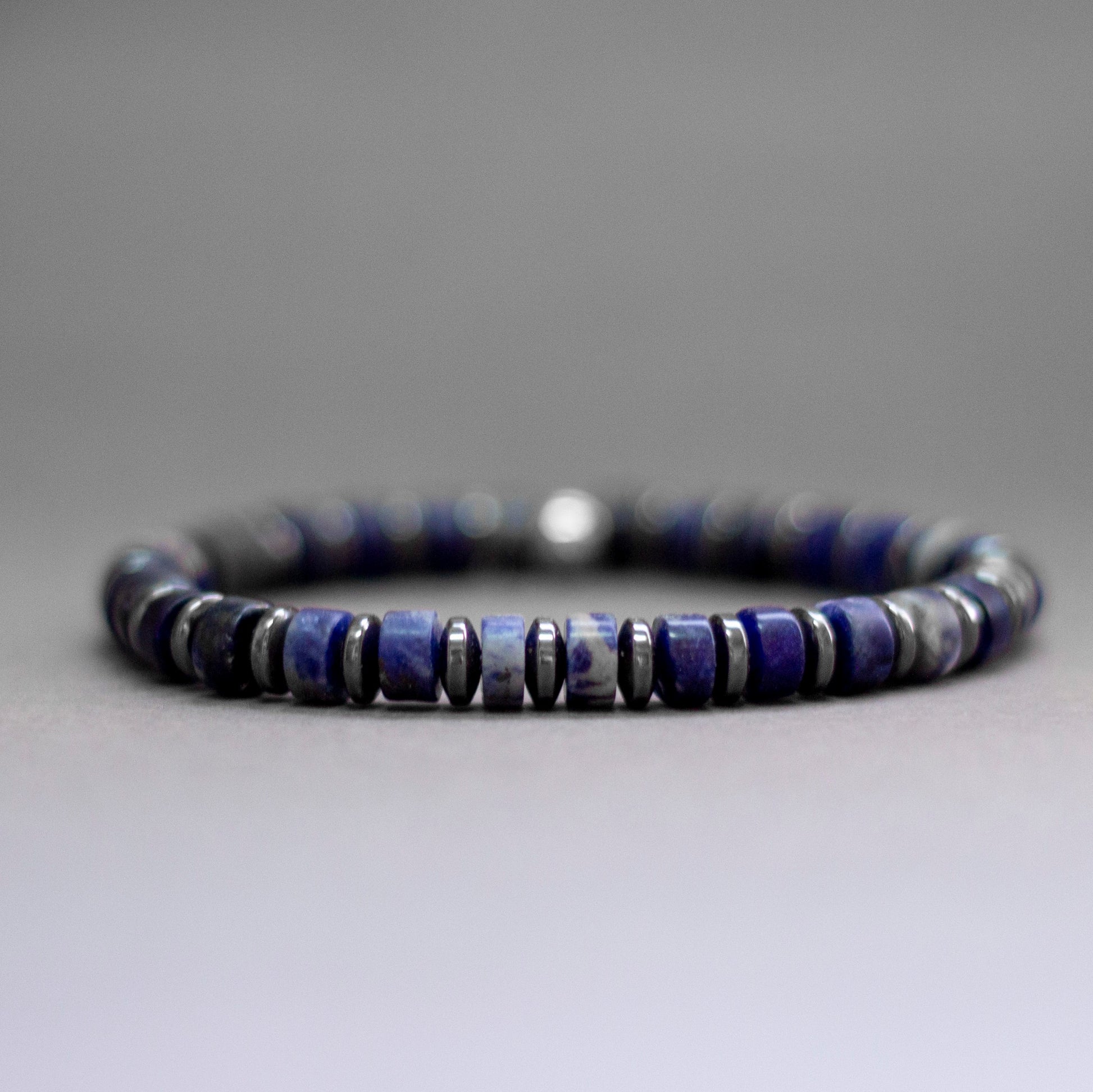 Sodalite and Hematite – Halo Collection 6mm - Aquarius Stones
