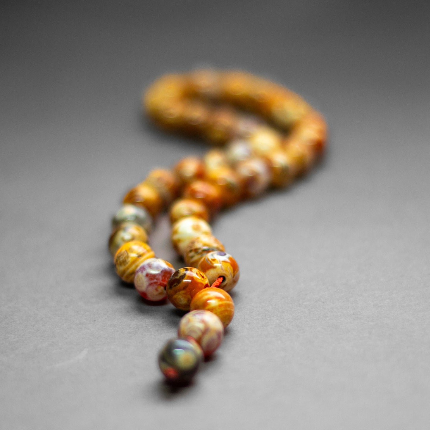 Gobi Agate Rosary 10mm - White (33 Beads) - Aquarius Stones