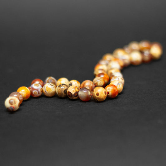 Gobi Agate Rosary 10mm - White (33 Beads) - Aquarius Stones